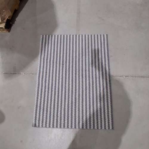 STRIPED AREA RUG - 36" X 46" - GRAY AND WHITE image 3