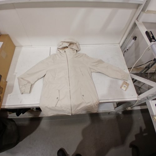 WOMENS LEVI STRAUSS & CO. CINCH WAIST HOODED PARKAJACKET - MEDIUM - BEIGE - (STYLE - LW2RP206) image 2
