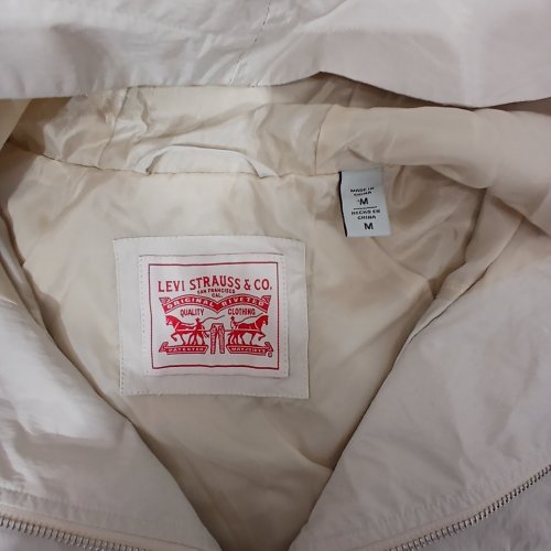 WOMENS LEVI STRAUSS & CO. CINCH WAIST HOODED PARKAJACKET - MEDIUM - BEIGE - (STYLE - LW2RP206) image 4