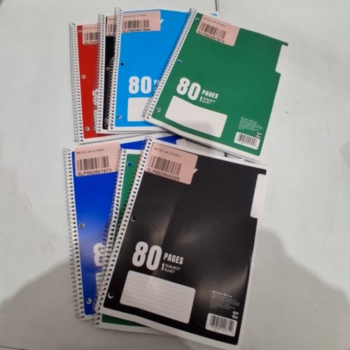 7 HILROY SPIRAL LINED MARGIN NOTEBOOKS - 80 PAGES EACH - 8.5" X 11" - ASSORTED COLOURS image 2