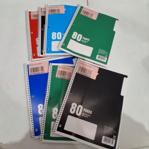 7 HILROY SPIRAL LINED MARGIN NOTEBOOKS - 80 PAGES EACH - 8.5" X 11" - ASSORTED COLOURS image 5