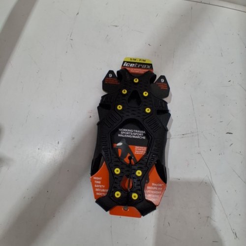 2PK TUNGSTEN CARBIDE SPIKE TRACTION CLEATS - S/M, 9 SPIKES - BLACK AND YELLOW (ITEM: 1327325) image 3