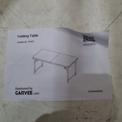 GARVEE ADJUSTABLE FOLDING TABLE - 4FT - WHITE (MODEL: PHO_13YUX11G) image 4