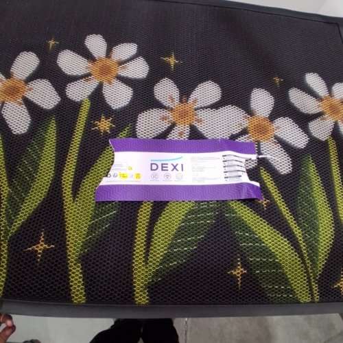 DEXI OUTDOOR OVERSIZED DIRT TRAPPER DOOR MAT - 3FT X 5FT - BLACK FLORAL image 3