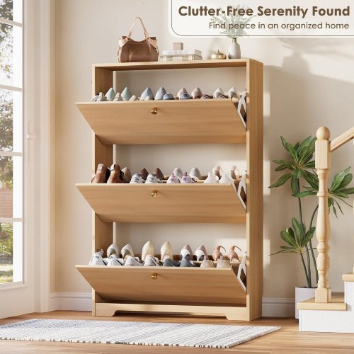 NICETREE SHOE STORAGE CABINET - 48.3" X 9.5" X 31.5" - BLACK (MODEL: NT-SC004) image 3