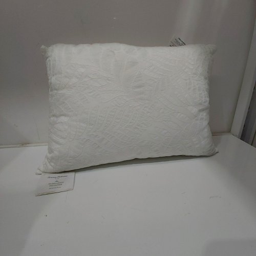 TOMMY BAHAMA EMBROIDERED LEAF THROW PILLOW - 15" X 20" - WHITE image 4