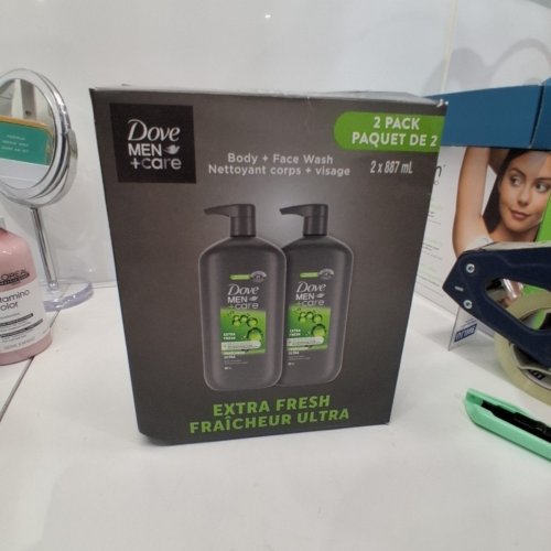 2PK DOVE MEN+CARE BODY AND FACE WASH - EXTRA FRESH - 887ML EACH image 3