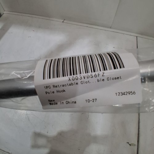 RETRACTABLE ADJUSTABLE CLOSET POLE HOOK - 19.6" - 49.2" - SILVER image 3