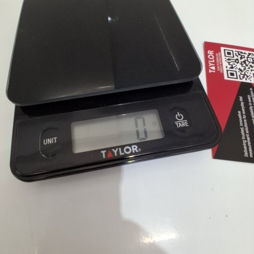 TAYLOR BLACK GLASS DIGITAL STAIN RESISTANT KITCHEN SCALE - 11LB/5KG CAPACITY - BLACK (MODEL: 5280385) image 2