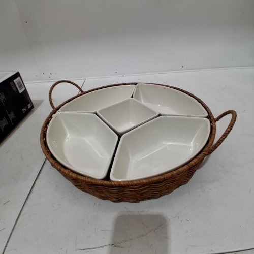 ONEIDA SERVING SET - WHITE AND BROWN (ITEM: 1901792) image 3