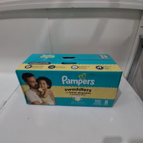 100PK PAMPERS SWADDLERS 100% LEAKPROOF DISPOSABLE BABY DIAPERS - SIZE 5 image 2