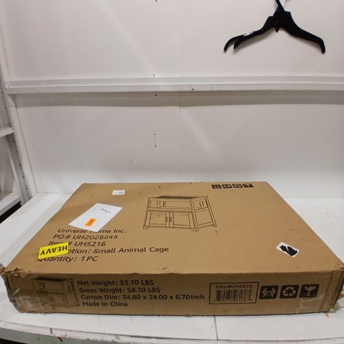 UNIPAWS SMALL ANIMAL CAGE WITH STORAGE CABINET AND TRAY - 34" X 30" X 20" - GREY/BROWN - (MODEL:UH5216) image 3