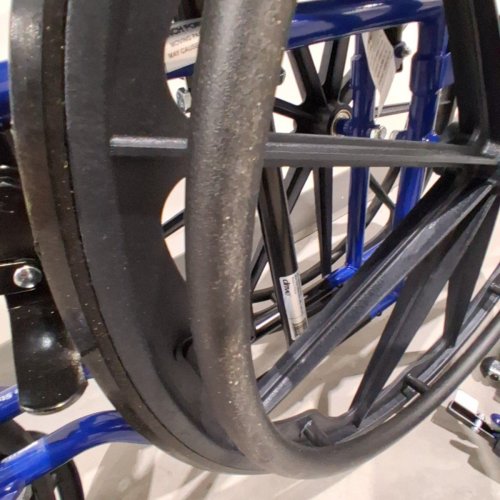 DRIVE MEDICAL SINGLE AXLE BLUE STREAK WHEELCHAIR, FLIP BACK DESK ARM, SWING AWAY FOOTRESTS - 18" - BLUE (BLS18FBD-SF) image 6