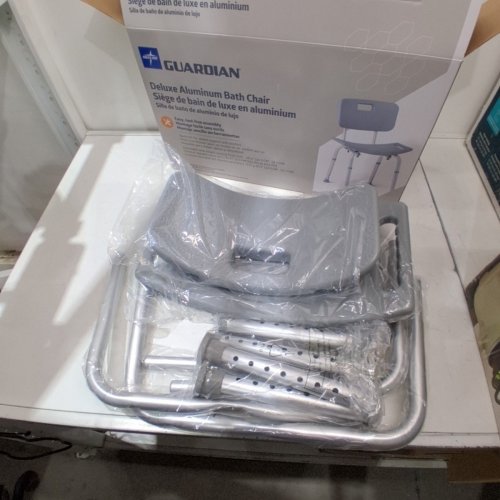 MEDLINE GUARDIAN DELUXE ALUMINUM BATH CHAIR - 400LBS CAP - GREY (MODEL: G2-101KRX1) image 2