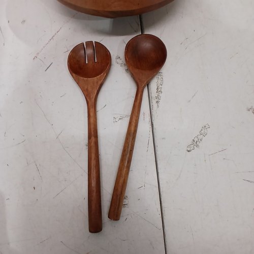 3PC HOME INSPIRATION ENAMELED MANGO WOOD SERVING BOWL SET - BROWN/WHITE - (MODEL: 1877785) image 3