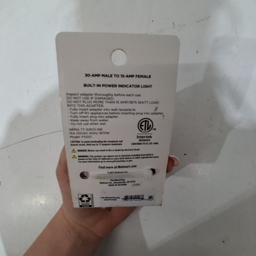 AUTO DRIVE RV ADAPTER PLUG - 30 - 15 AMP - UNIVERSAL - BLUE (MODEL: FS001) image 3