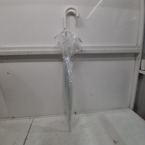 WINDPROOF J HOOK LARGE STICK UMBRELLA - 37" - CLEAR image 2