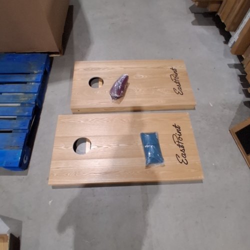 EASTPOINT WOOD CORNHOLE GAME SET - 24" X 48" BOARDS - NATURAL WOOD image 3