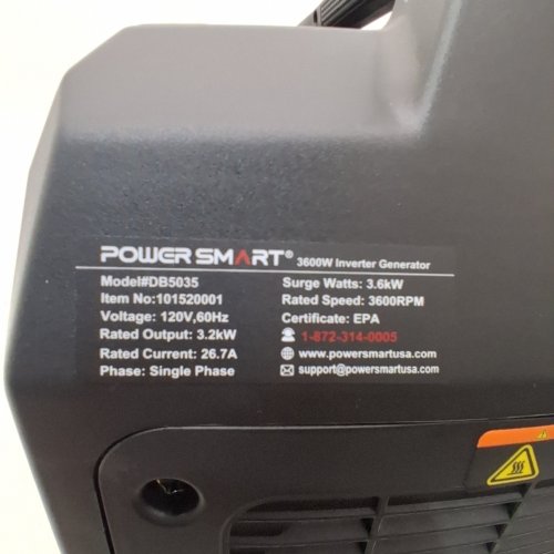 POWERSMART INVERTER GENERATOR - 3600W - 120 V - 60HZ - 3.2KW RATED OUTPUT, 3.6KW SURGE - RED / BLACK (MODEL: DB5035) image 2