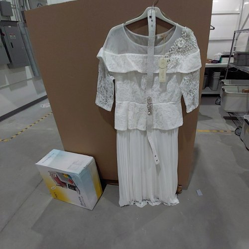 2PC MONARCHA WOMENS LACES TOP FORMAL ELEGANT EVENING DRESS - 44 - WHITE image 2