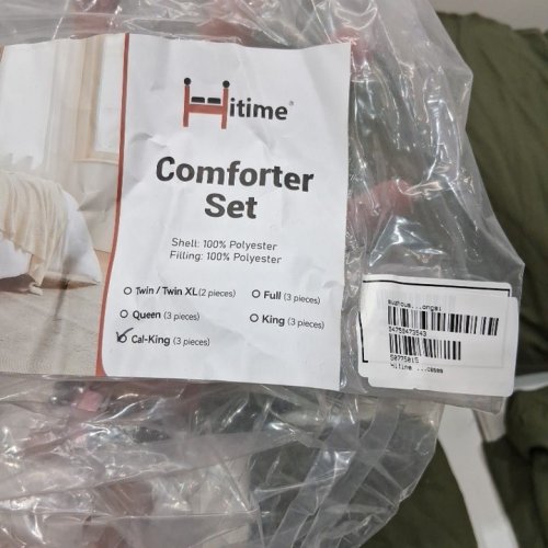 3PC HITIME ULTRA SOFT GENTLE DOWN ALTERNATIVE LIGHTWEIGHT COMFORTER SET - CAL-KING - OLIVE GREEN (MODEL: H062) image 2