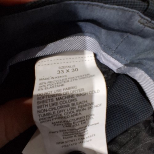 MEN'S PERRY ELLIS PORTFOLIO MODERN FIT TROUSER PANTS - 33 X 30 - BLUE image 2