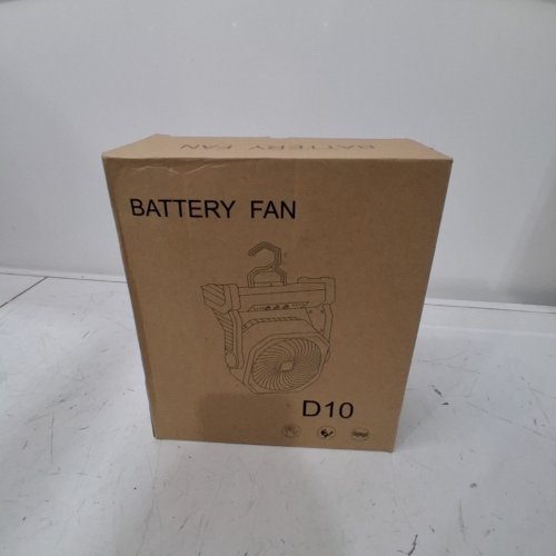 BATTERY OPERATED RECHARGEABLE PORTABLE CAMPING FAN WITH 3 MODES LED LIGHT & HANGING HOOK - 20000 MAH - BLACK (MODEL: D10) image 3