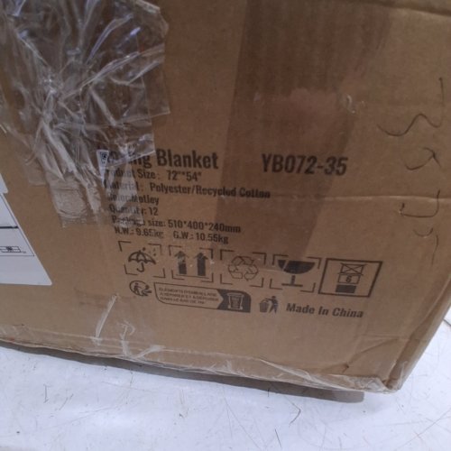 12PK POLYESTER/RECYCLED COTTON MOVING BLANKETS - 72" X 54" - MOTLEY (MODEL: YB072-35) image 5