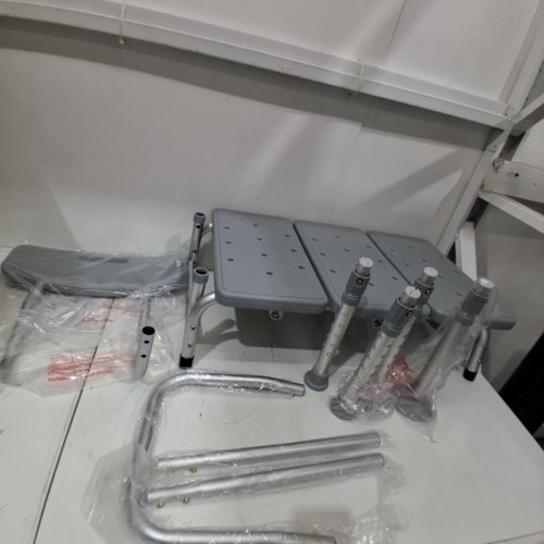 MEDLINE GUARDIAN TRANSFER BENCH WITH BACK & MICROBAN ANTIMICROBIAL TREATMENT - GREY (MODEL: G3-100KBX1) image 2