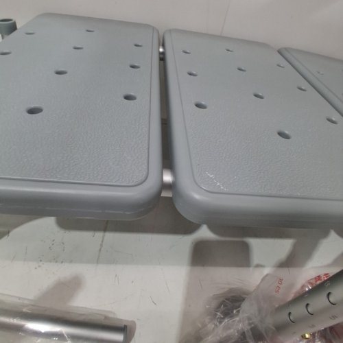 MEDLINE GUARDIAN TRANSFER BENCH WITH BACK & MICROBAN ANTIMICROBIAL TREATMENT - GREY (MODEL: G3-100KBX1) image 4
