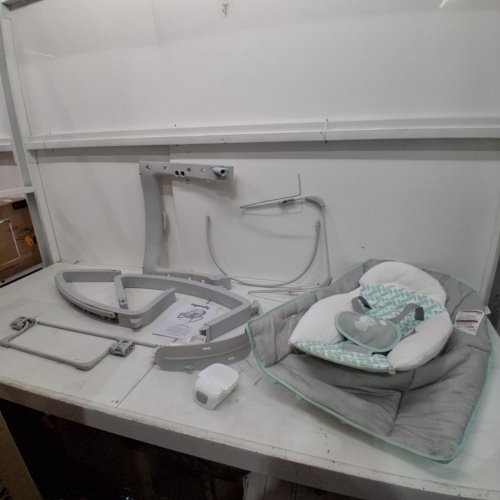 INGENUITY 3-IN-1 KEEP COZY GROW WITH ME VIBRATING BABY BOUNCER, ROCKER & CHAIR - 40LBS CAPACITY - WEAVER THEME GREY/WHITE/GREEN (MODEL: ‎12428) image 3