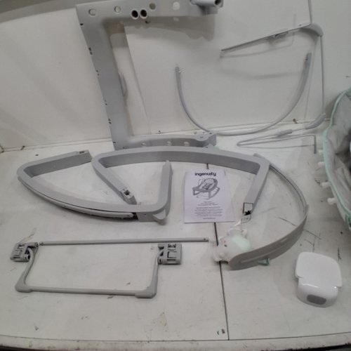 INGENUITY 3-IN-1 KEEP COZY GROW WITH ME VIBRATING BABY BOUNCER, ROCKER & CHAIR - 40LBS CAPACITY - WEAVER THEME GREY/WHITE/GREEN (MODEL: ‎12428) image 4