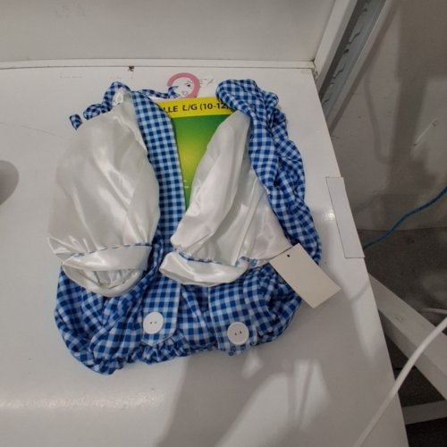 3PC RUBIES WIDARD OF OZ DOROTHY COSTUME - LARGE (10-12) - BLUE AND WHITE image 2