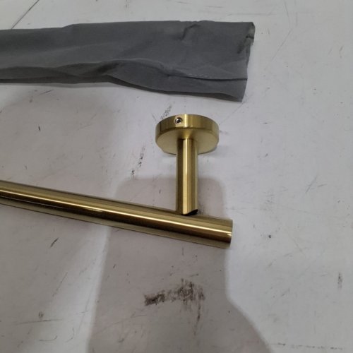 JQK WALL MOUNTED STAINLESS STEEL BATHROOM TOWEL RACK - 27" - GOLD (MODEL: TB110L24-BG) image 4
