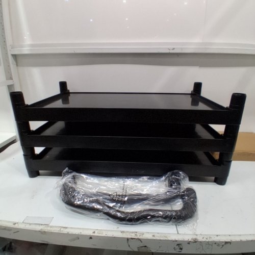 VEVOR UTILITY CART WITH BRAKES & SWIVEL WHEELS - 3-TIER - 24" - BLACK image 2