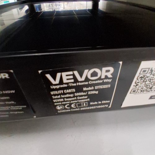 VEVOR UTILITY CART WITH BRAKES & SWIVEL WHEELS - 3-TIER - 24" - BLACK image 7