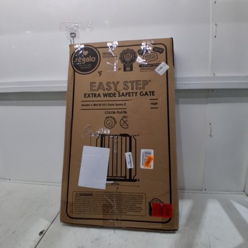 REGALO EASY STEP EXTRA WIDE METAL SAFETY GATE - 30" X 29" - 49" - PLATINUM (MODEL: 1164 EP DS) image 3