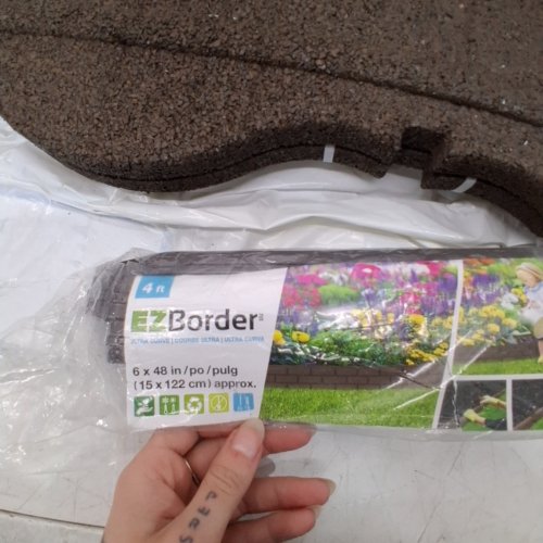 2PK EZ BORDER CAROLINA FENCE RECYCLED RUBBER ULTRA CURVE GARDEN BORDER - 6" X 48" - BROWN image 2