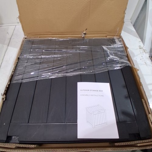 WATERPROOF RESIN OUTDOOR DECK BOX - 31 GAL - BLACK image 2