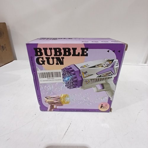 BAZOOKA BUBBLE GUN 5000+ BUBBLES PER MINUTE BUBBLE MACHINE - BLUE / WHITE image 2