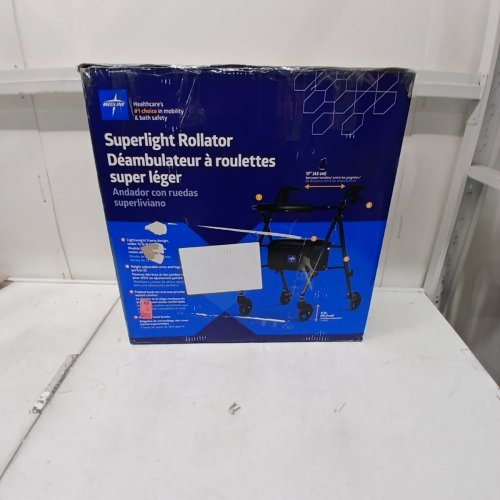 MEDLINE ULTRALIGHT ROLLATOR - 29" TO 36" - 250LBS CAPACITY - BLUE (MODEL: MDS86825SLB) image 3