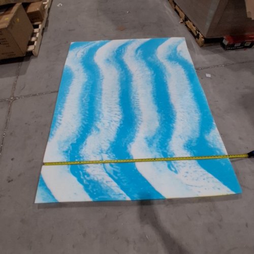 MEMORY FOAM MATTRESS TOPPER - QUEEN - 2" - BLUE/WHITE image 2