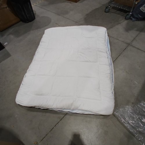 2PC GEL MEMORY FOAM MATTRESS TOPPER WITH PILLOW TOP COVER - FULL (54" X 75") - WHITE/BLUE image 2