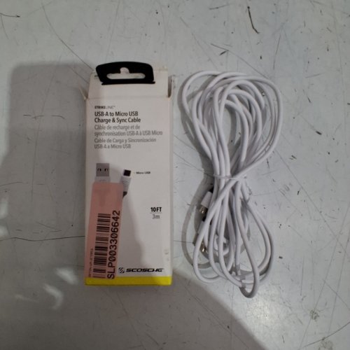 SCOSCHE USB-A TO MICRO USB CHARGE AND SYNC CABLE - 10FT - WHITE / GREY image 2