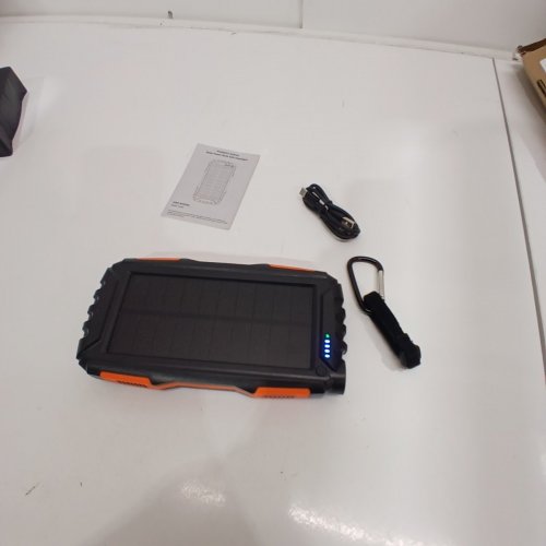 SOLAR-IN PORTABLE SOLAR POWER BANK AND FLASHLIGHT- BLACK / ORANGE (MODEL: YD-819) image 2