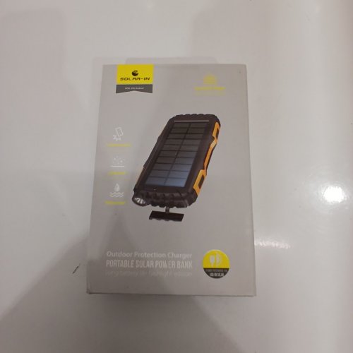 SOLAR-IN PORTABLE SOLAR POWER BANK AND FLASHLIGHT- BLACK / ORANGE (MODEL: YD-819) image 3