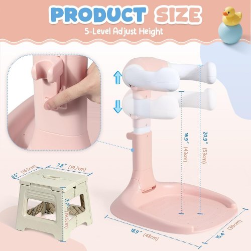 ORZBOW COLLAPSIBLE BABY SHOWER STAND WITH CHAIR - OPINK image 2