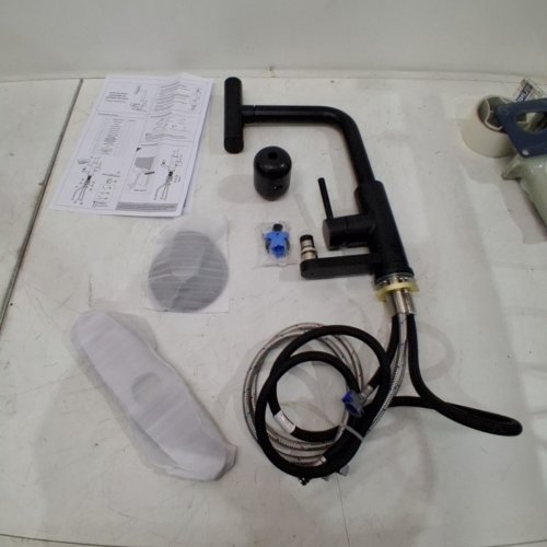 SINGLE HANDLE KITCHEN FAUCETS WITH CUP WASHER- BLACK (MODEL: LEKC32) image 3