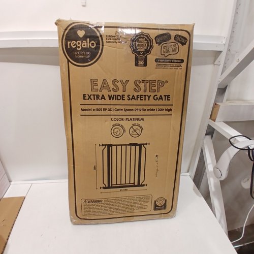 REGALO EASY STEP EXTRA WIDE BABY GATE - 29"- 49" X 30" - GREY (MODEL: 1164 EP DS) image 4