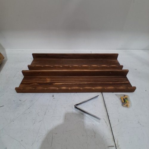 2PC SCALLOPED FLOATING WALL SHELVES - 24" - WALNUT BROWN image 2